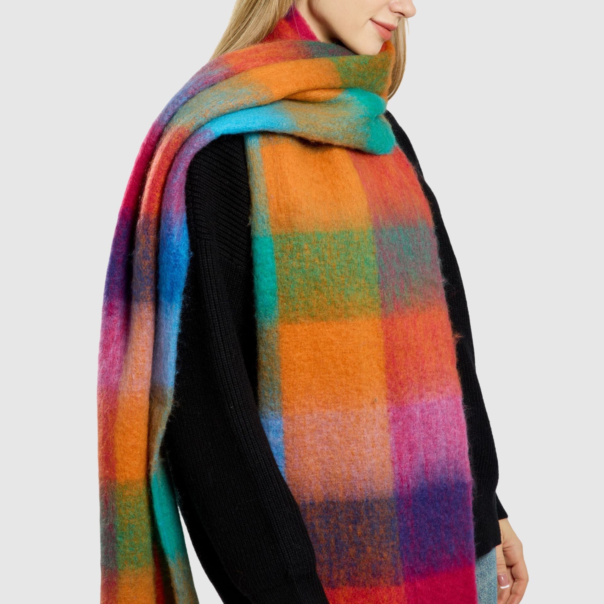 Avellino Rainbow Scarf - Vibrant Multicolor Knit for Everyday Style