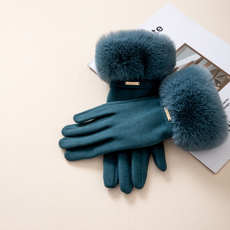 Faux Fur Cashmere Gloves